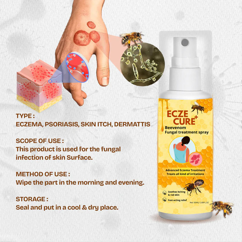 Eczecure+™ Bee Venom Fungal Treatment Spray 🐝✨(Buy 1 Get 1 Free🔥🔥)